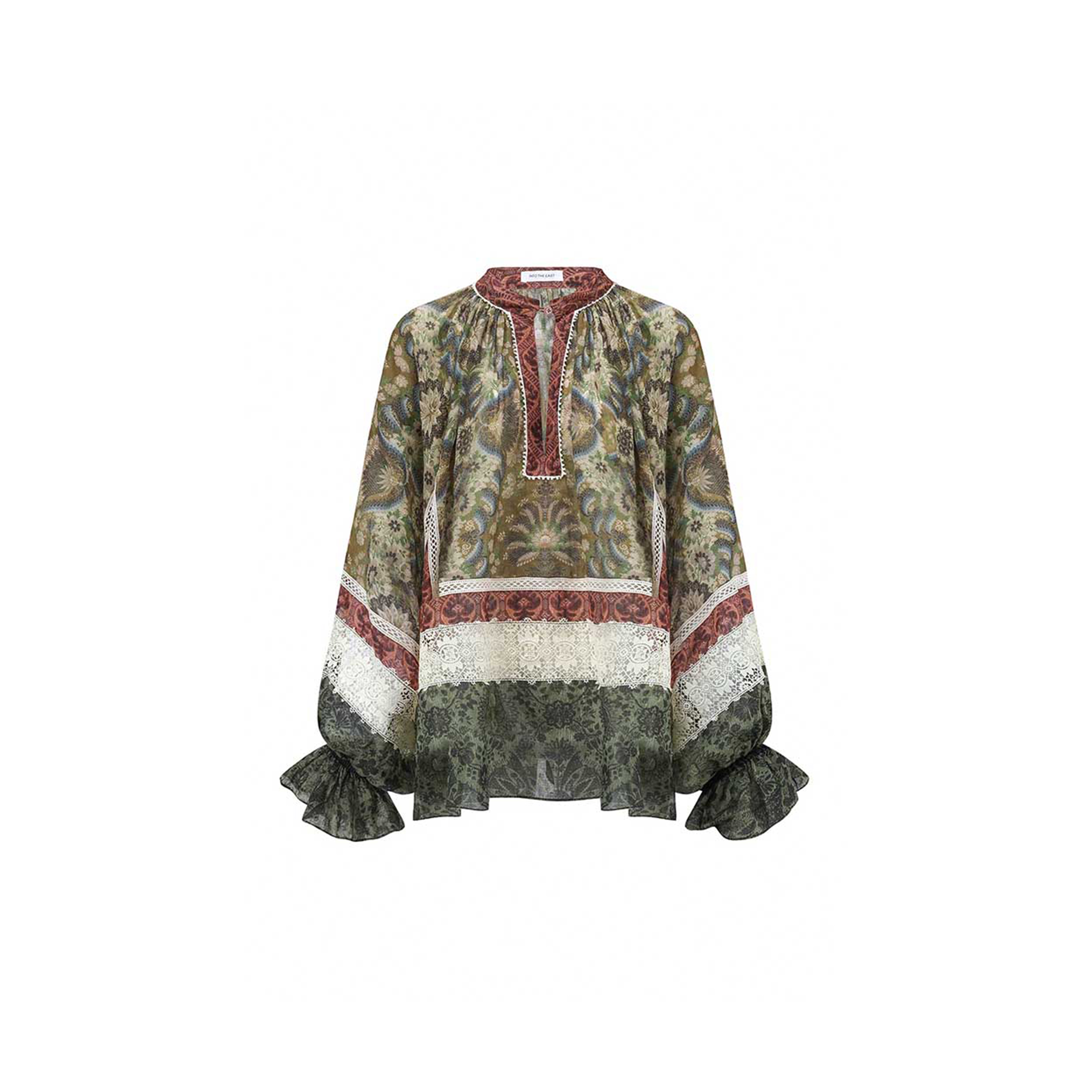 ZIMMERMANN SUMMER LACE COLLAR EMBROIDERED TOP 